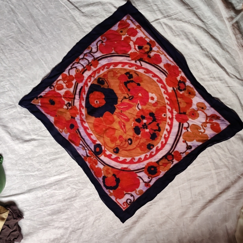 One hundred per cent pure silk scarf 23 inches